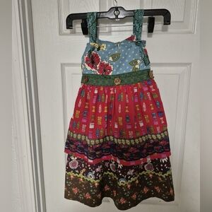 Nwt Matilda Jane Sz 8 Painted By Numbers Knot Apron Dress Floral Bunny Spool